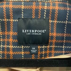 Liverpool Los Angeles Plaid Coat Women's‎ 3X Orange Navy Plus Size